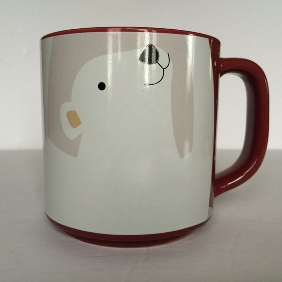 Tim Hortons 2019 White Polar Bear Coffee Mug Red Snowflakes Ceramic Collectible - Picture 1 of 9